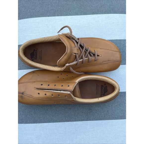 Roots Canada Leather Lace Up Shoes Women’s 7.5 M Brown Comfort Sneakers Tan - Picture 10 of 16